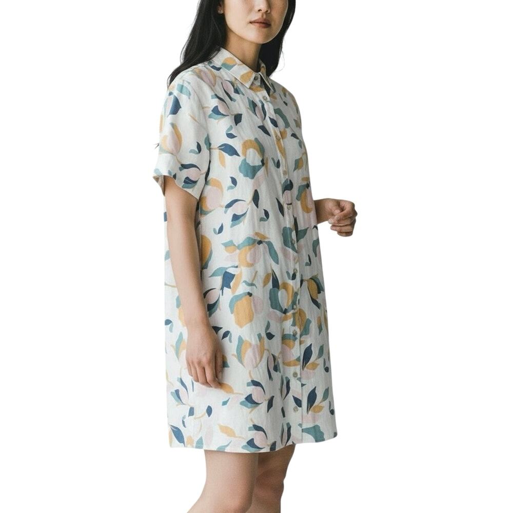 Rachel Zoe Floral Linen Button T-shirt Dress - M